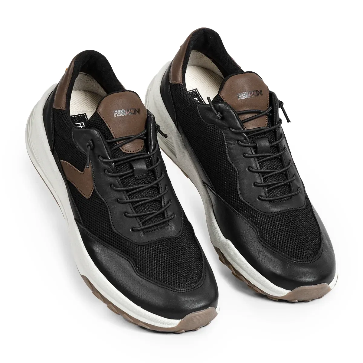 Ferracini Tenis Casual 1691A Preto Couro -1-